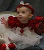 NEW Rare Editions Red Velvet Baby Dress with White Ruffled Organdy Skirt (HOC0712)