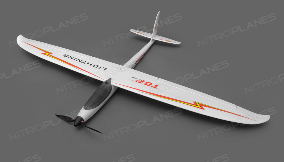 Nitroplanes Top RC Hobby Lightning 1500mm Folding Prop Brushless Electric RC Glider Sailplane ARF Almost Ready to Fly