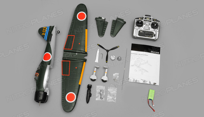 Airfield RC Plane 4 Channel Zero 800mm Ready to Fly 2.4ghz (Green 