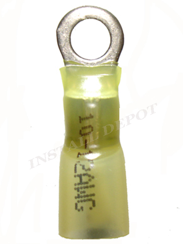 100) 12-10 GA. #6 3M Heat Shrink Ring Terminal Marine