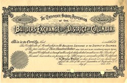 Builders Exchange of the District of Columbia - Washington, D.C. 1890's