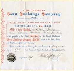 Corn Exchange Company Limited (Market Harborough)  - England 1859