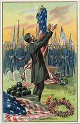 Lincoln's Address at Gettysburg Patriotic Post Card 
