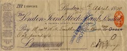 London Joint Stock Bank Limited - 1898