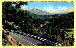 Pacific Highway, Sacramento River Canyon, California Postcard
