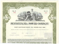 Pack of 100 Certificates -Pennsylvania Power Company - Price includes shipping costs to U.S.