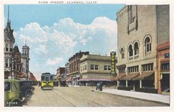 Park Street, Alameda, California Postcard