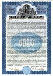 Southern Iron and Steel Company 1909 - Gold Bond ( Standard Steel Company )