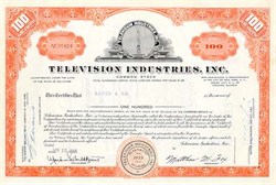 Television Industries, Inc Stock Certificate