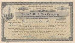 Verland Oil & Gas Company 1921 issued to Frank H. Gunther of Gunther Beer Company
