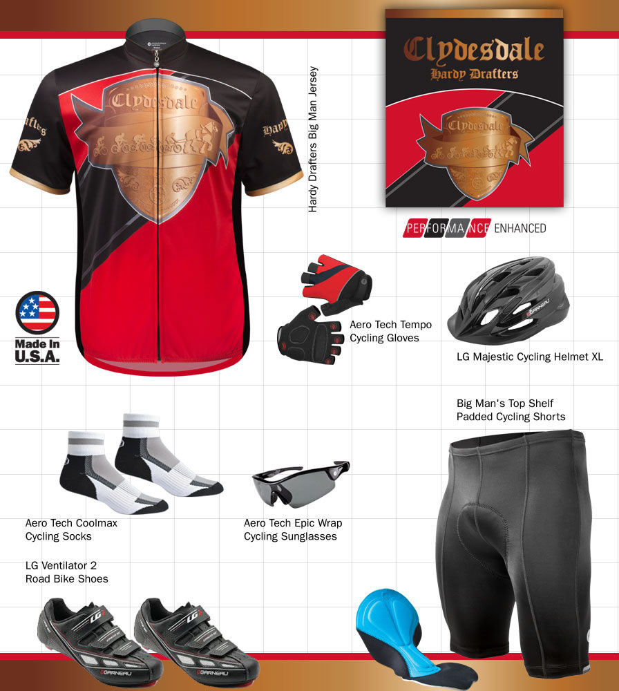 Men's Big Sized Clydesdale Hardy Drafter Plus Sized Cycling Jersey