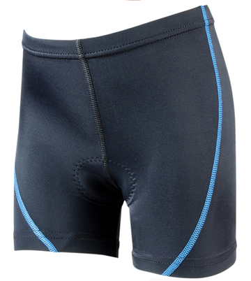 bicycle shorts with blue trim