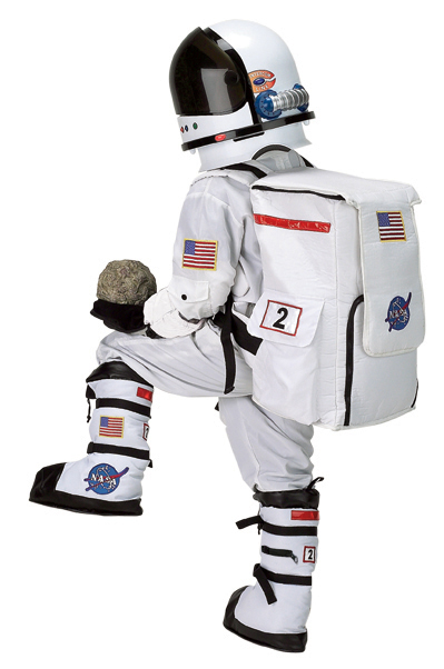 Child Astronaut Jumpsuit - White with Embroidered Cap