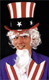 Uncle Sam Wig Goatee and Eyebrows