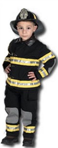 Child Fire Fighter Costume with Helmet- Black