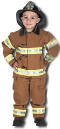 Kids Fire Fighter Costume with Helmet - Tan