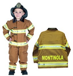 Personalized Child Fire Fighter Costume - Tan
