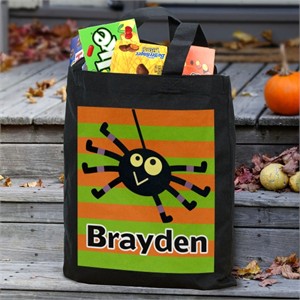 Personalized Striped Trick or Treat Bag