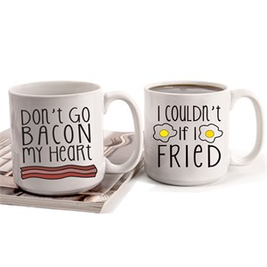 20 oz. Bacon & Eggs Large Coffee Mugs (Set of 2)