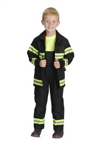 Personalized Kids Jr Firefighter Costume - Black
