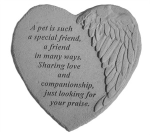 A pet is a special friend memorial Heart Stone