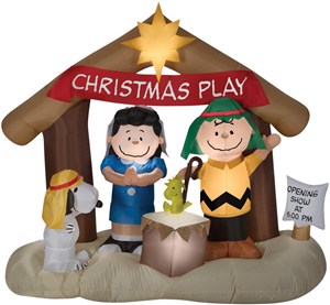 Airblown Peanuts Nativity Scene Inflatable