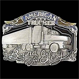 Alternate American Trucker Enameled Belt Buckle
