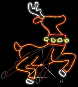 Animated Reindeer "Light Glo" LED Neon Sign