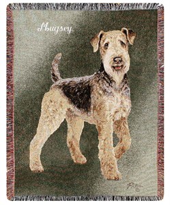 Personalized Dog Throw - Airedale