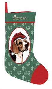 Personalized Dog Christmas Stocking - Beagle