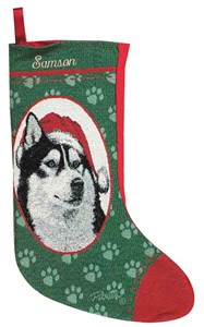 Personalized Dog Christmas Stocking - Husky