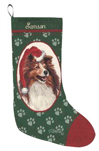 Personalized Dog Christmas Stocking - Sheltie