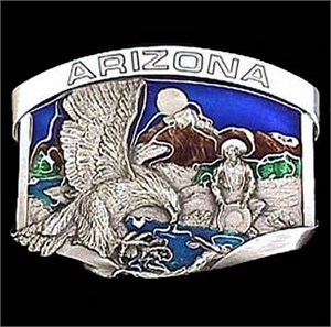 Arizona Eagle Enameled Belt Buckle