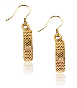 Band Aid Charm Earrings in Gold