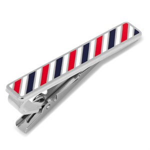 Barber Shop Red, Navy, and White Tie Clip