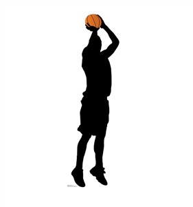 Basketball Player Shooting Silhouette Cardboard Cutout