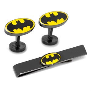 Batman Black Cufflinks and Tie Bar Gift Set