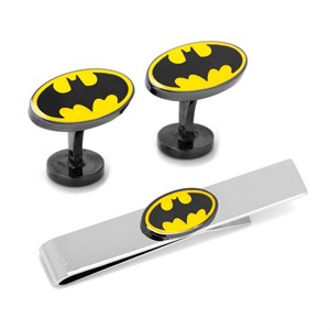 Batman Transparent Enamel Cufflinks and Tie Bar Gift Set