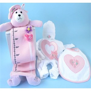 Personalized Baby Girl Heart Gift Set