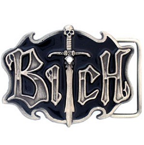 Bitch with Sword Belt Buckle