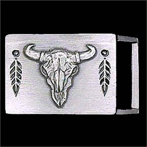 Buffalo Skull Small Belt Buckle