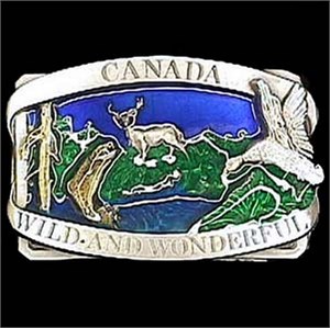Canada Wild/Wonderful Enameled Belt Buckle
