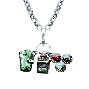 Casino Charm Necklace in Silver