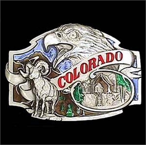 Colorado Enameled Belt Buckle