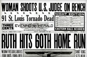 Complete Newspaper Reprint - Babe Ruth's 60th Home Run