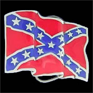 Confederate Flag Enameled Belt Buckle