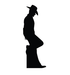 Cowboy Leaning Silhouette Standee - Future Memories