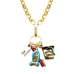 Dental Assistant Charm Necklace in Gold