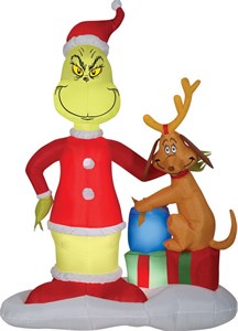 Dr Seuss Grinch & Max With Presents Airblown Inflatable