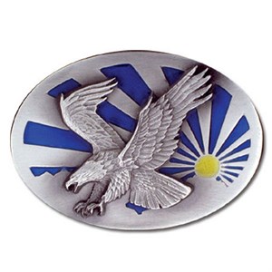 Eagle and the Sun Enameled Belt Buckle